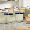 CAVINAS Set of 2 PU Leather Bar Stools,Counter Height Barstools with Rattan Back,Armless Bar Chairs for Home Pub & Kitchen Island - 2 of 4