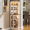 PAKASEPT 71'' Display Curio Cabinet with LED Lights, Tempered Glass Doors, 6 Shelves, Curio Cabinet for Home & Office - 3 of 4