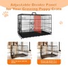 Foldable Metal Dog Enclosure with Divider and Leak-Proof Tray, Dual-Door Wire Cage for Indoor, Outdoor, and Travel Use - 3 of 4
