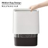 Aoibox Slim Rectangular Trash Can for Bathroom, Small Office Garbage Bin for Kitchen, Plastic Waste Basket, White - 2 of 4
