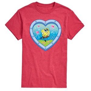 Men's - Spongebob Squarepants - Heart Porthole Window-Womens Men's Short Sleeve Graphic T-Shirt Short Sleeve Graphic T-Shirt - 1 of 4