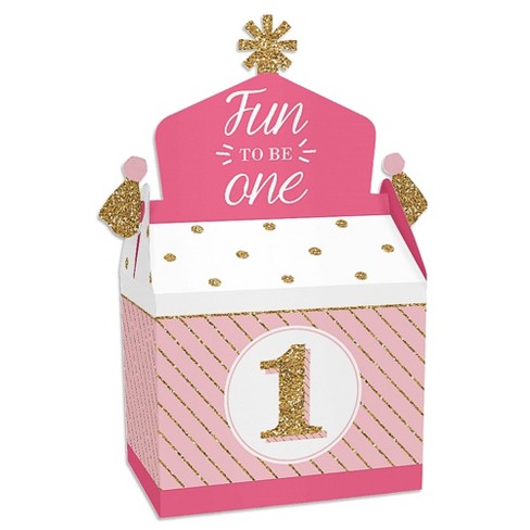 Big Dot Of Happiness 1st Birthday Little Miss Onederful - Girl First Birthday  Gift Favor Bags - Party Goodie Boxes - Set Of 12 : Target