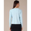 INSPIRE CHIC Women's Cropped Casual Long Sleeve V Neck Button Down Cardigans Sweater - 4 of 4
