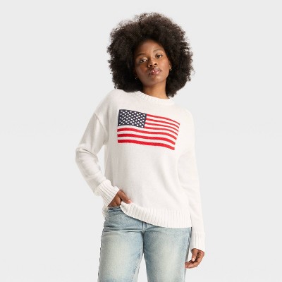 Women's Crewneck Americana Pullover Sweater - Wild Fable™