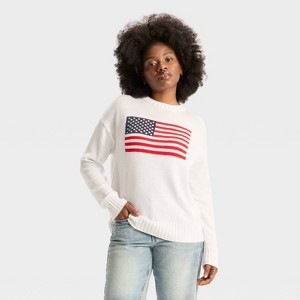 Women's Crewneck Americana Pullover Sweater - Wild Fable™ - 1 of 3