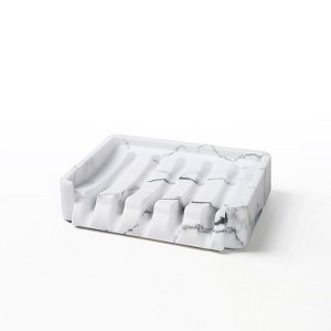 SunnyPoint Faux Marble Soap Sponge Dish Drainer Holder White (CS-SOAP-WHT) - 1 of 3