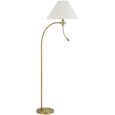 Cal Lighting 100W 3 way Ashland mini arc metal floor lamp with gooseneck 2W led reading light
