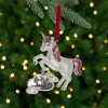 Northlight 3.25" Silver Plated Dream Big Unicorn with European Crystals Christmas Ornament - 2 of 4