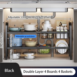 Countertop Storage Rack Suitable For Bathroom And Kitchen, Kitchen Pot Rack, Bathroom, Washbasin, Cabinet Layered Storage Rack - 1 of 4