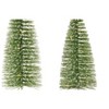 LED Green Bottle Brush Trees with Wood Base 14" Tall – Set of 4 by Melrose - 3 of 3