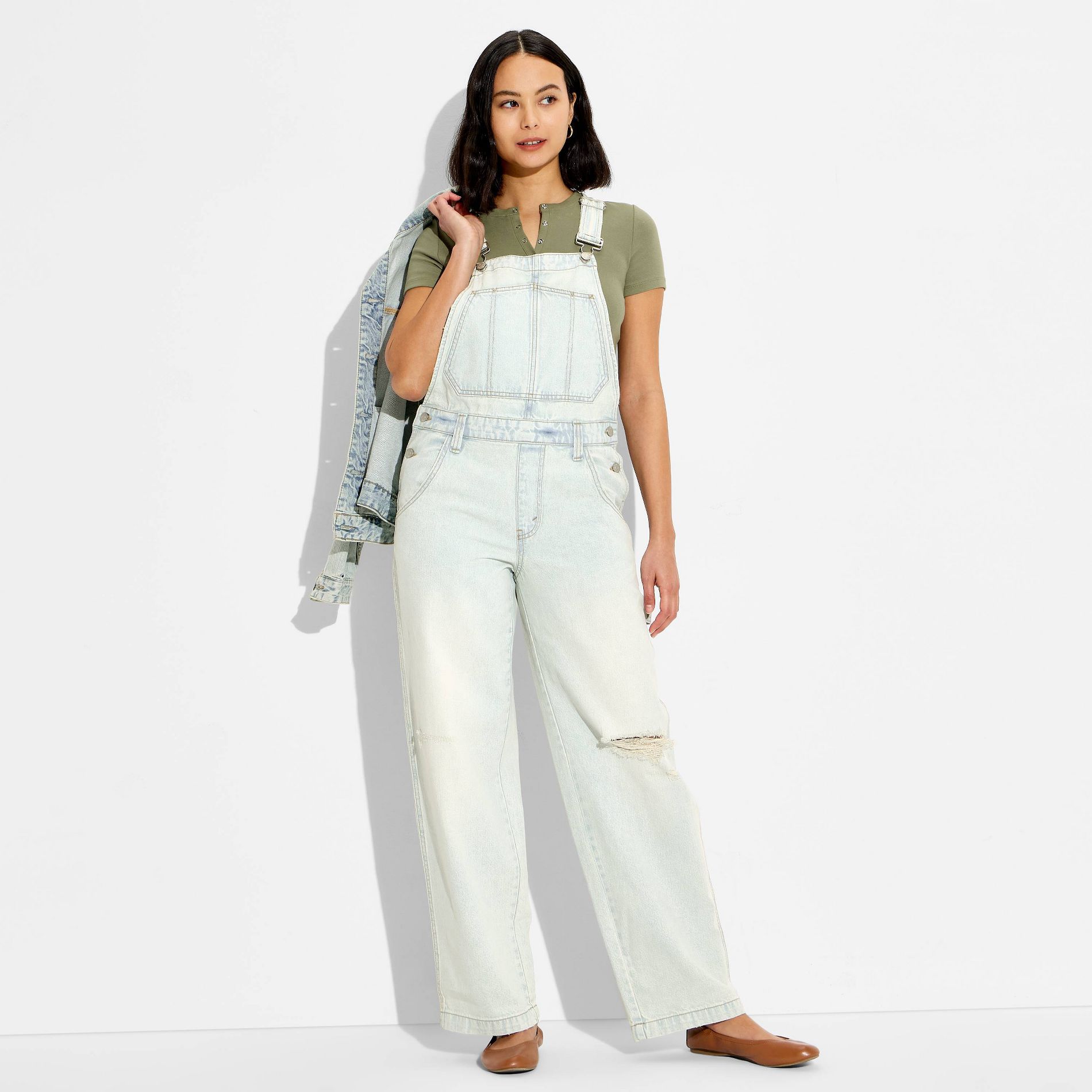 Women's Mid-Rise Baggy Overalls - Wild Fable™