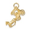 Black Bow Jewelry 14k Yellow Gold 3D Moveable Horse and Carriage Charm - 2 of 4