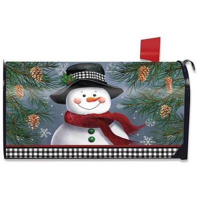 Briarwood Lane Winter Mailbox Cover  - Standard Size - Smiling Snowman For Winter Mailbox Cover