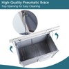 DOMETOUR Medium Wooden Outdoor Dog House, Waterproof Roof, Elevated Floor, Adjustable Plastic Feet, Grey - 4 of 4