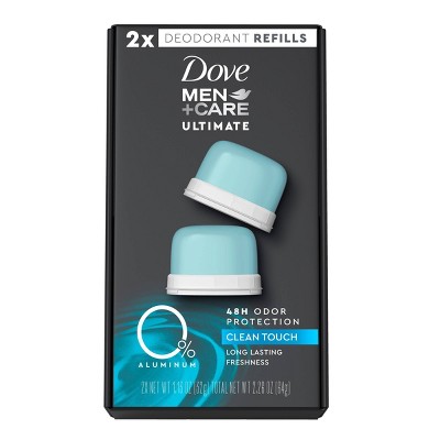 Dove Men+Care 0% Aluminum Clean Touch 48 Hour Deodorant Refill Kit - 1.13oz/2pc