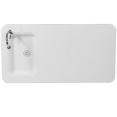 46-Inch White Plastic Portable Fish Cleaning Table with Sink