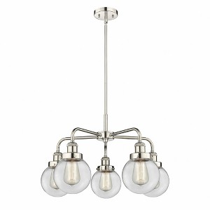 Beacon - 5 Light Stem Hung Chandelier In Art Deco Style-15.13 Inches Tall and 24 Inches Wide - 1 of 1