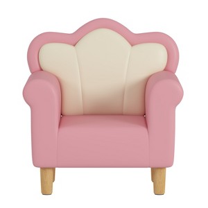 Yinvani Pink PU Leather Child Recliner Chair with Armrests - 1 of 4
