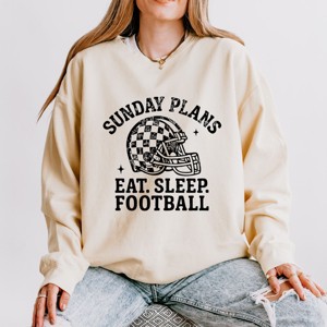 Sunday Plans: Eat. Sleep. Football - Women's Lightweight Garment Dyed Sweatshirt - 1 of 3