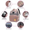 Babyluv"Waterproof Multifunctional Diaper Bag Backpack with Insulated Pockets, USB Port, and Changing Pad"Pink - 4 of 4