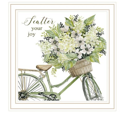 HomeRoots SCATTER YOUR JOY WITH FLOWERS White Framed Print Wall Art
