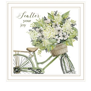 HomeRoots SCATTER YOUR JOY WITH FLOWERS White Framed Print Wall Art - 1 of 4