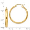 Black Bow Jewelry 3.75mm x 30mm Polished 14k Yellow Gold Domed Round Tube Hoop Earrings - 4 of 4
