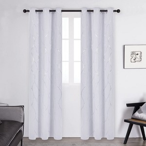 Deconovo Silver Line Blackout Curtain Panel Pair Multi Size 2 Panels - 1 of 4