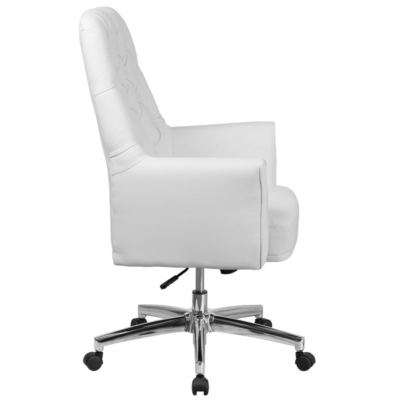 Merrick Lane Office Chair Ergonomic Executive Tufted Mid-Back With Padded Arms 360° Swivel And Adjustable Height, 4 of 16