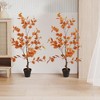 1Pack Autumn Eucalyptus Artificial Tree  3ft Fake Eucalyptus Plants Fall Eucalyptus Tree Autumn Ficus Fall Tree Artificial Silk Plants For Patio Porc - 3 of 4