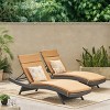 GDFStudio Olivia Rattan Adjustable Gray Chaise Lounges with Cushion(Set of 2) - 2 of 4