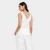 Women's Linen Tie V-Neck Blouse - A New Day™ - 2 of 3