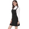 INSPIRE CHIC Women's Corduroy Button Front A-Line Bib Overall Pinafore Skirts - 4 of 4