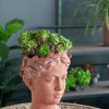 NAYSAYE Garden Decor Visage Head Bust Cement Planter for Indoor and Outdoor Display, Brown, 6.3"*5.9"*9.1" - 2 of 4