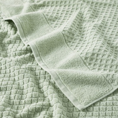 Pale Green Heavyweight Cotton Quick-Dry Bath Towel Set (4 Pieces)
