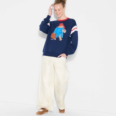 Women's Paddington Oversized Graphic Sweatshirt - Navy Blue