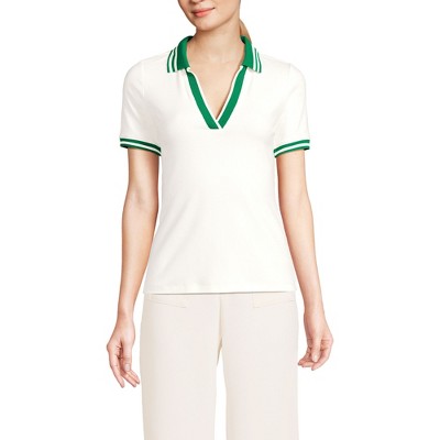 Lands' End Women's Short Sleeve Wide Rib Polo