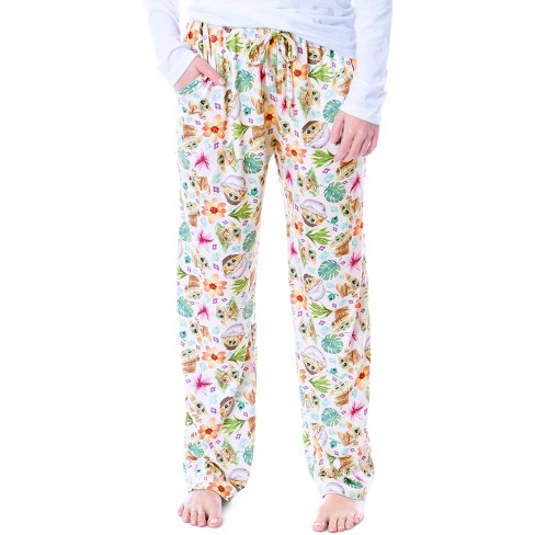 Star Wars Womens' The Mandalorian The Child Tropical Sleep Pajama Pants White - image 1 of 4