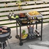 Outsunny 2-Tier Shelf Outdoor Bar Cart, Stainless Steel Tabletop Patio Serving Cart for Poolside, Garden, Black - 2 of 4