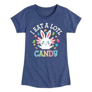 Girls' - Instant Message - I Eat Alotl Candy Fitted Short Sleeve Graphic T-Shirt - 1 of 4