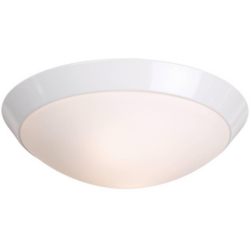 360 Lighting Davis Modern Ceiling Light Flush Mount Fixture 11" Wide White Ring Frosted Glass Dome Shade for Bedroom Kitchen Living Room Hallway House, 1 of 6
