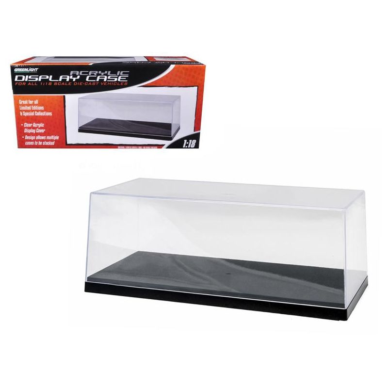 Collectible Display Show Case for 1/18-1/24 Scale Model Cars with Black Plastic Base by Greenlight, 1 of 4