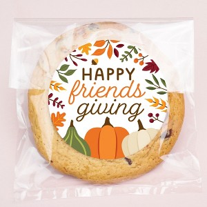 Big Dot of Happiness Fall Friends Thanksgiving Stickers and Clear Cookie Bags, Cellophane Treat Bags 4.25x7 Inches, Party Favor Gifts - 25 Count - 1 of 4