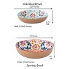 Lorren Home Trends Decorative Bone Porcelain Bowl Set, 5-Piece, Floral Pattern, 1 Large 10" Bowl with 4 Small 8.25" Bowls - 4 of 4