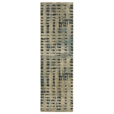 Oriental Weavers Reed RE07B Beige/ Blue Indoor Area Rug - 2'3" x 7'6"