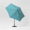 9' Round Solar Outdoor Patio Market Umbrella Turquoise - Threshold™ - 3 of 4