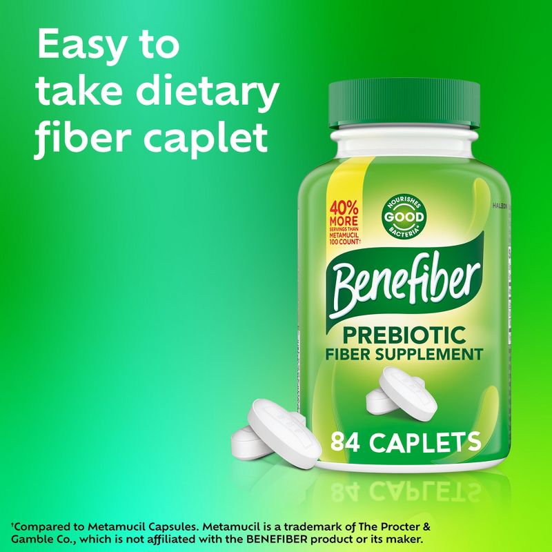 Benefiber Prebiotic Fiber Supplement Caplets - 84ct, 4 of 9