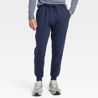 Men's Tapered Fleece Jogger Pants - Goodfellow & Co™ Navy Blue