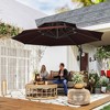 Outsunny 10.8' Offset Patio Umbrella with Base, Aluminum Cantilever Umbrella with 360-degree Rotation, Tilt, 8 Ribs, Crank Included, Brown - 3 of 4