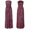 Coolmee Women's Summer Floral Dress Casual Sexy Strapless Party Wedding Guest Beach Formal Maxi Dress - 4 of 4